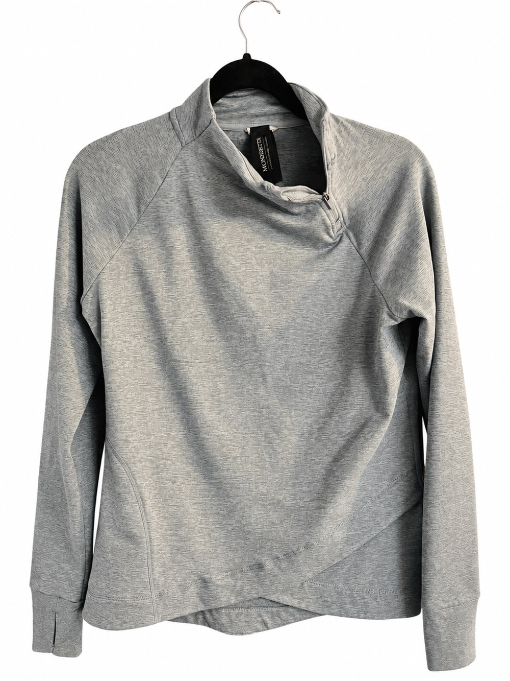Mondetta Performance Luxury Quarter Zip Pullover M Gray Thumbholes Activewear